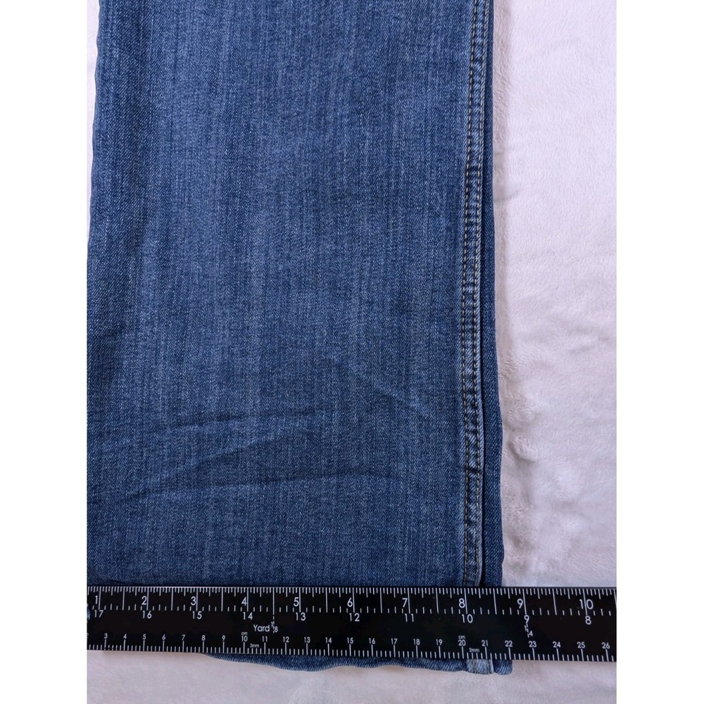 Wrangler Women's High Rise Bold Boot Medium Wash Size 8 Leather Patch Western - Picture 10 of 13